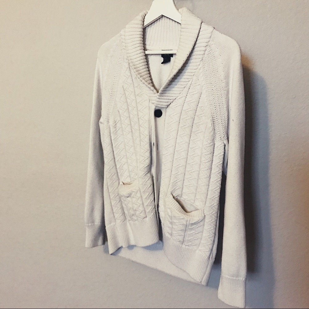 cream cardigan
